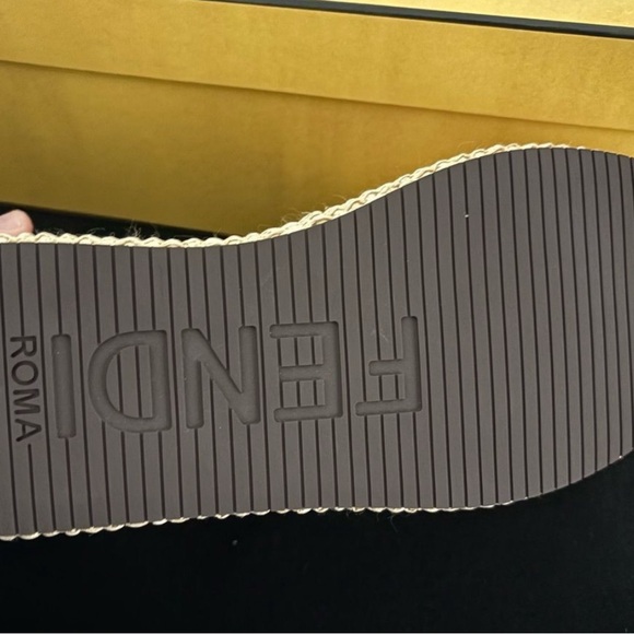 Fendi Roma Raffia Slides – Women’s Size 40.5 (US 10.5) – New With Box - Picture 4 of 5